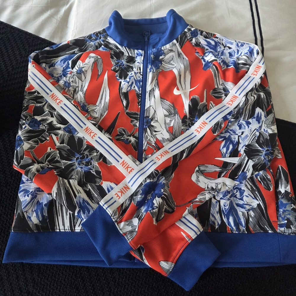 Nike Red and Blue Floral Track Jacket